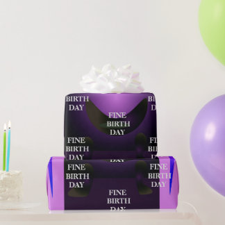 FINE BIRTH DAY_Gift_ROYAL PURPLE_GRAY_BLUE_BLACK  Wrapping Paper