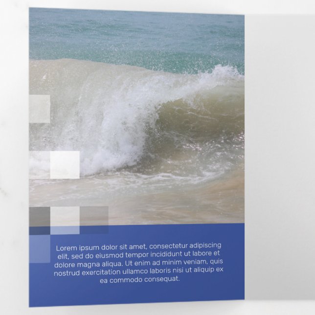 Fine Blue Contemporary Transparency Tri-Fold Card (Inside First)