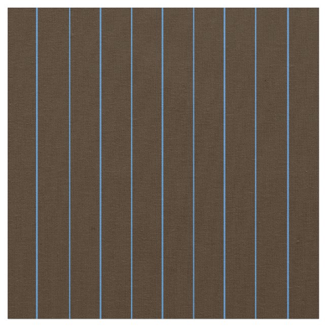 Fine Blue on Chocolate Stripe Fabric (Close Up)
