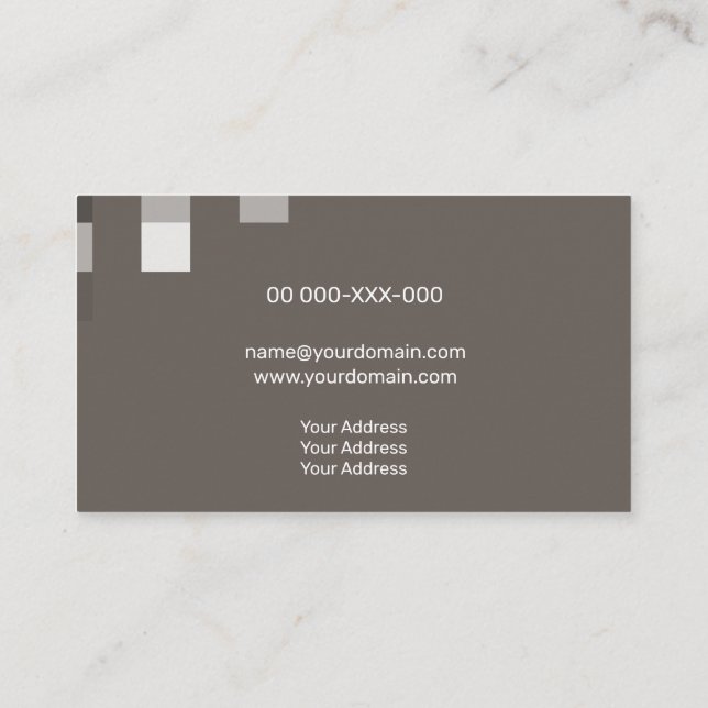Fine Brown Contemporary Transparency Business Card (Back)
