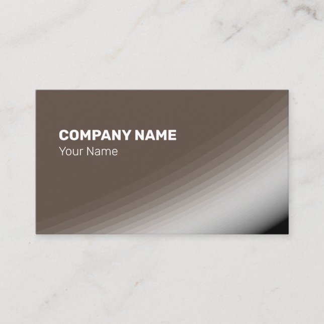 Fine Brown White Black Shades and Rays Business Card (Front)