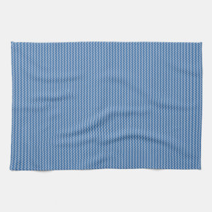 Fine chevron zigzag pattern two tones of blue tea towel