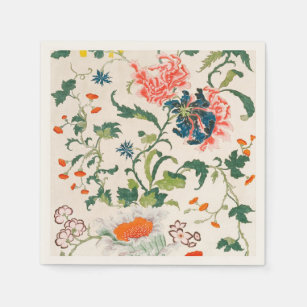 Fine Chinese silk flower design mid 18th century Napkin