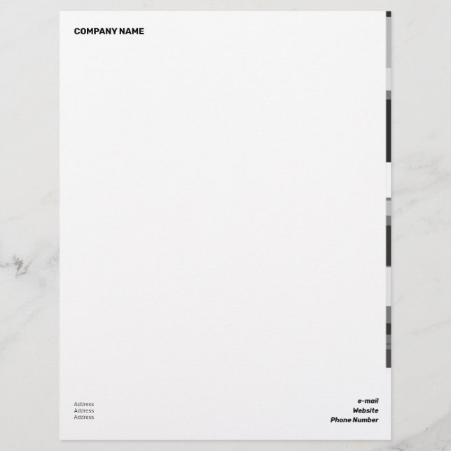 Fine Colour Scale Classic Flat Lateral Stripes Custom Letterhead (Front)