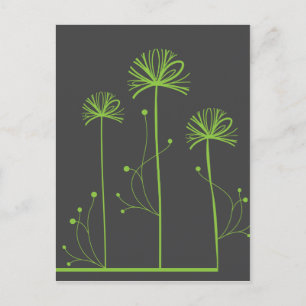 Fine Cool Cute Girly Retro Floral Fashion Postcard