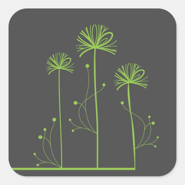 Fine Cool Cute Girly Retro Floral Fashion Square Sticker (Front)