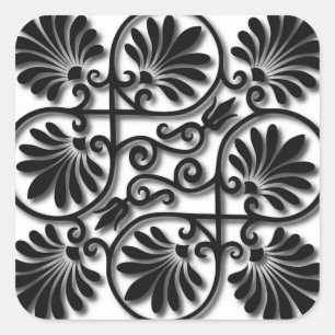 Fine Cool Cute Girly Retro Floral Fashion Square Sticker