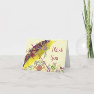 Fine Cool Cute Girly Retro Floral Fashion Thank You Card