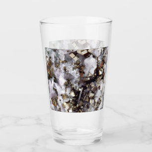 Fine Cubic Pyrite & Green Quartz Crystal Glass