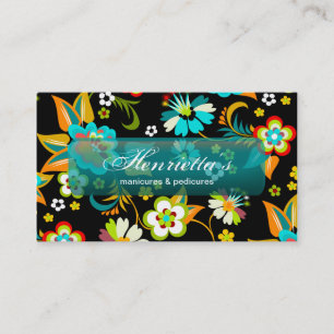 Fine Cute Cool Girly Retro Floral Fashion Business Card