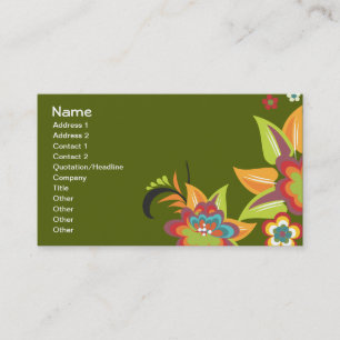 Fine Cute Cool Girly Retro Floral Fashion Business Card
