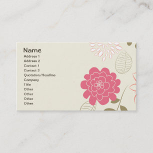 Fine Cute Cool Girly Retro Floral Fashion Business Card