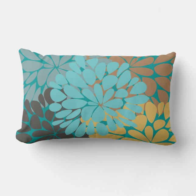 Fine Cute Cool Girly Retro Floral Fashion Lumbar Cushion (Front)