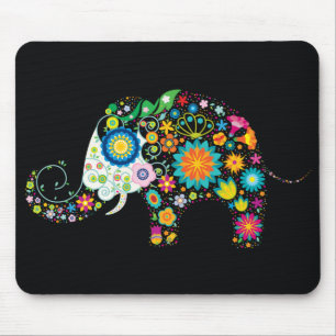 Fine Cute Flower Elephant Floral Fashion Mouse Mat