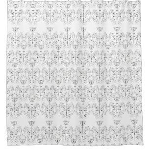 Fine Damask pattern black + your backgr. Shower Curtain