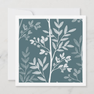 Fine Deep Forest Mist Floral Sulhouette Art Card