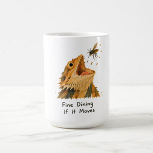 Fine Dining If It Moves Bearded Dragon Art Coffee Mug