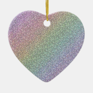 Fine Faux Glitter Sparkles Rainbow Pearl Diagonal Ceramic Tree Decoration