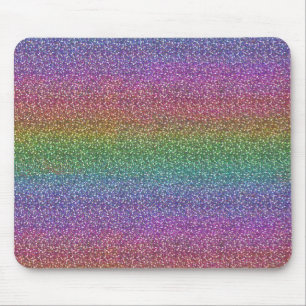 Fine Faux Glitter Sparkles Shiny Rainbow Mouse Mat