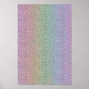 Fine Faux Glitter Sparkles Shiny Rainbow Pearl Poster