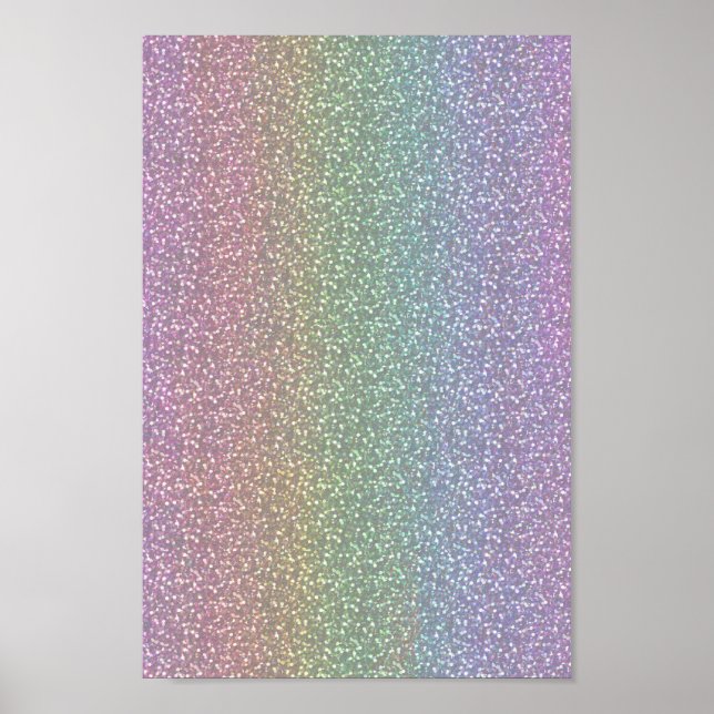 Fine Faux Glitter Sparkles Shiny Rainbow Pearl Poster (Front)
