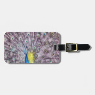 Fine Feather Peacock Mating Plumage Luggage Tag