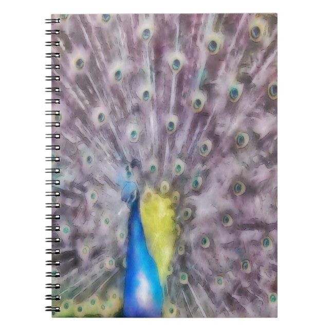 Fine Feather Peacock Mating Plumage Notebook (Front)