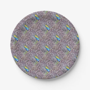 Fine Feather Peacock Mating Plumage Paper Plate