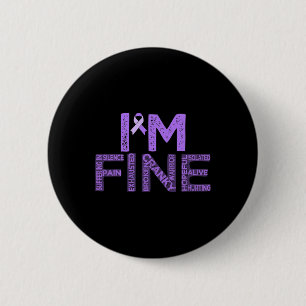 Fine Fibromyalgia Warrior Fibro Awareness Purple R 6 Cm Round Badge