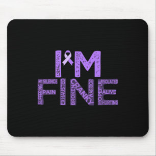 Fine Fibromyalgia Warrior Fibro Awareness Purple R Mouse Mat