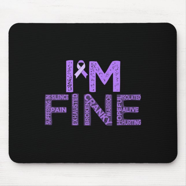 Fine Fibromyalgia Warrior Fibro Awareness Purple R Mouse Mat (Front)
