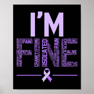 Fine Fibromyalgia Warrior Fibro Awareness Purple R Poster