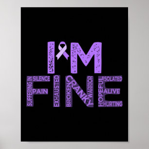Fine Fibromyalgia Warrior Fibro Awareness Purple R Poster