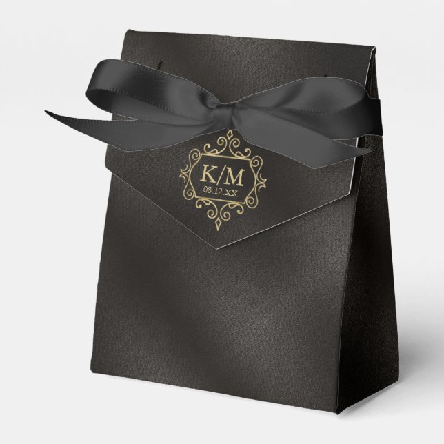 Fine Filigree Gold Wedding ID871 Favour Box (Front Side)