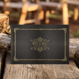 Fine Filigree Gold Wedding ID871 Guest Book