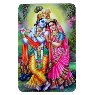 Fine Floral Vintage Krishna Radha Magnet