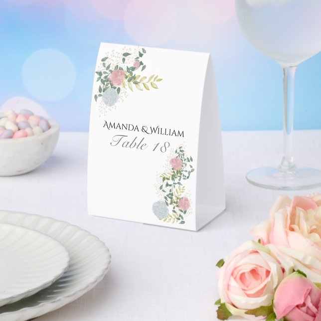 Fine Floral Wedding table number & guests  (Insitu(Wedding))