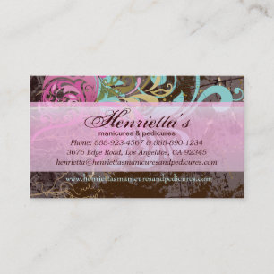 Fine Flower Cool Cute Girly Retro Floral Business Card