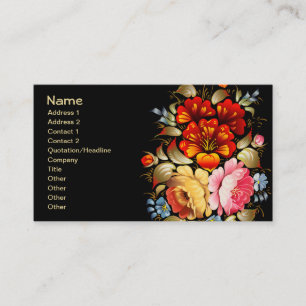 Fine Flower Cool Cute Girly Retro Floral Business Card