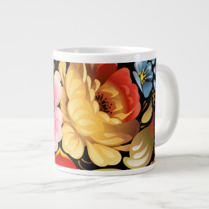 Fine Flower Cool Cute Girly Retro Floral Large Coffee Mug
