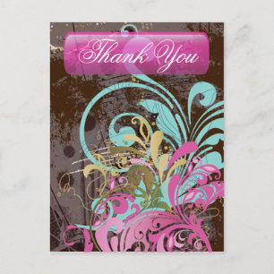 Fine Flower Cool Cute Girly Retro Floral Postcard