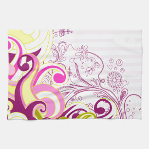 Fine Flower Cool Cute Girly Retro Floral Tea Towel