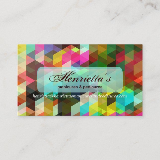 Fine Geometric Girly Retro Fashion Business Card (Front)