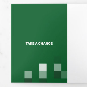 Fine Green Contemporary Transparency Tri-Fold Card