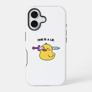 Fine Is a Lie – Funny Dark Humour iPhone 16 Case