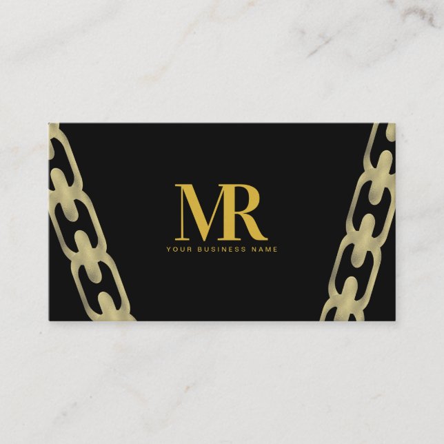 Fine Jewellery Big Foil Chain Business Branding Card (Front)