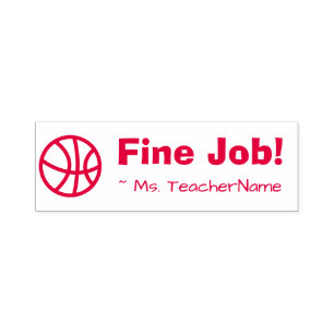 "Fine Job!" Instructor Feedback Rubber Stamp