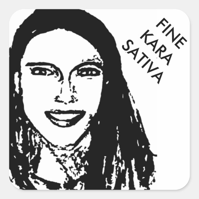 FINE KARA SATIVA SQUARE STICKER (Front)