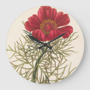 Fine Leaved Paeony Large Clock