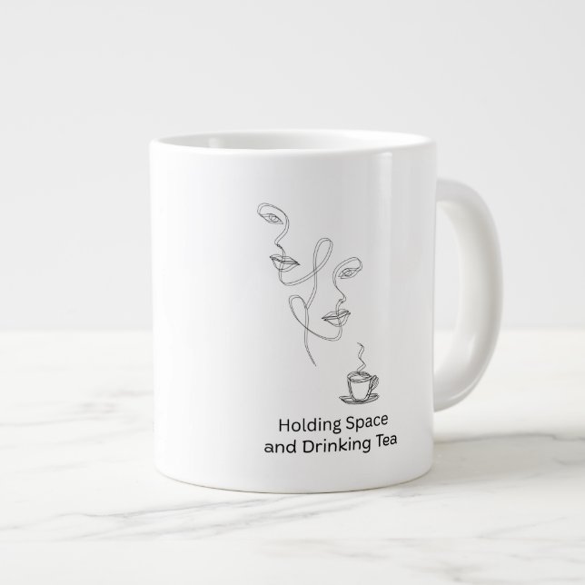 Fine Line Art Jumbo Therapy Tea Mug (Front Right)